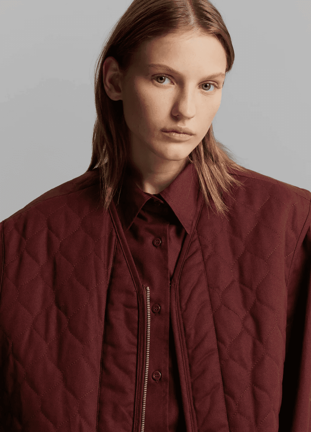 Burgundy Pocket Sleeveless Jackets - M